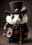 Cute hamster in victorian simpunk costume, anthropomorphic animal. Ai generated image