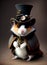 Cute hamster in victorian simpunk costume, anthropomorphic animal. Ai generated image