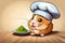 cute hamster wearing a chef's hat, created with generative ai technology