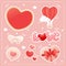 cute hand draw valentine\\\'s day element, romantic love background