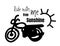 Cute hand drawn of bicycle with text, Ride with me free sunshine