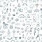 Cute hand drawn children drawings seamless pattern. Doodle child