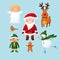 Cute hand drawn Christmas holiday characters collection. Vector eps10.