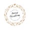 Cute hand drawn christmas wreath with text \\\