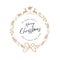 Cute hand drawn christmas wreath with text \\\