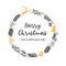 Cute hand drawn christmas wreath with text \\\