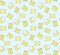 Cute hand drawn closed and opened yellow envelopes on blue background seamless pattern. Post office mail texture