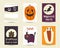 Cute hand drawn doodle halloween objects collection