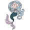 Cute hand drawn doodle mermaid