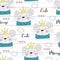 Cute hand drawn doodle mouse seamless pattern
