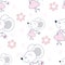 Cute hand drawn doodle mouse seamless pattern