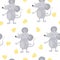 Cute hand drawn doodle mouse seamless pattern