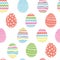 Cute hand drawn easter eggs seamless pattern, doodle eggs hanging - great for banners, wallpapers, invitations, vector design