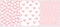 Cute Hand Drawn Irregular Hearts Vector Patterns. White and Pink Simple Lovely Design.