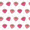 Cute hand drawn lettering have a nice weekend text vector cardcute lovely heart strawberries seamless vector pattern background il