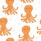 Cute hand drawn pattern octopus in cartoon style. vector print