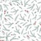 Cute hand drawn seamless pattern with candles, branches and christmas decoration - x mas background, great for textiles, banners,