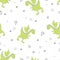 Cute hand drawn seamless pattern with funny dragons