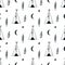 Cute hand drawn seamless pattern with wigwam in scandinavian style.