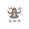 Cute hand drawn sloths, funny vector illustrations. vector print.