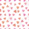 Cute hand drawn swirl hearts seamless pattern, romantic doodle background, great for valentines day, fabrics, wallpaper, banner,