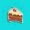 Cute hand drawn tasty cake peace with cherry on top sticker fashion patch badge