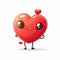 cute hand drawn valentine love heart cartoon character