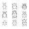 Cute hand drawn vector bugs outlines