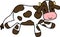 Cute hand-painted Holstein cow