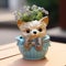 Cute Handmade Pet Flea And Tick Control Flowerpot - Glazed China