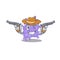 Cute handsome cowboy of staphylococcus aureus cartoon character with guns
