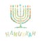 Cute Hanukkah greeting card, invitation