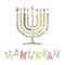 Cute Hanukkah greeting card, invitation