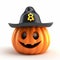 Cute Hanukkah Jackolantern 3d Render With Firefighter Hat