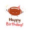 Cute happy american football ball