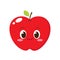 Cute happy apple character emoticon