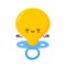 Cute happy baby nipple character meditate