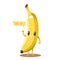 Cute happy banana cartoon character vector design