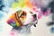Cute happy Beagle puppy pet dog portrait