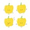 Cute happy bell pepper character set collection