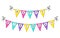 Cute Happy Birthday bunting flags banner with letters