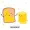 Cute happy bread and butter vector design