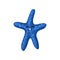 Cute happy cartoon blue starfish character, invertebrate sea animal cartoon vector Illustration
