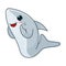 Cute happy cartoon grey shark
