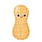 Cute happy cartoon peanut character