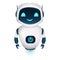 Cute happy cartoon smiling robot. Vector illustration isolated