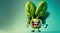 Cute happy Cartoon spinach Character, generative Ai