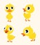 Cute Happy character Duck set