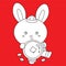 Cute Happy Chinese New Year Rabbit 2023 Digital Stamp