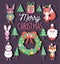 Cute happy christmas tags icons